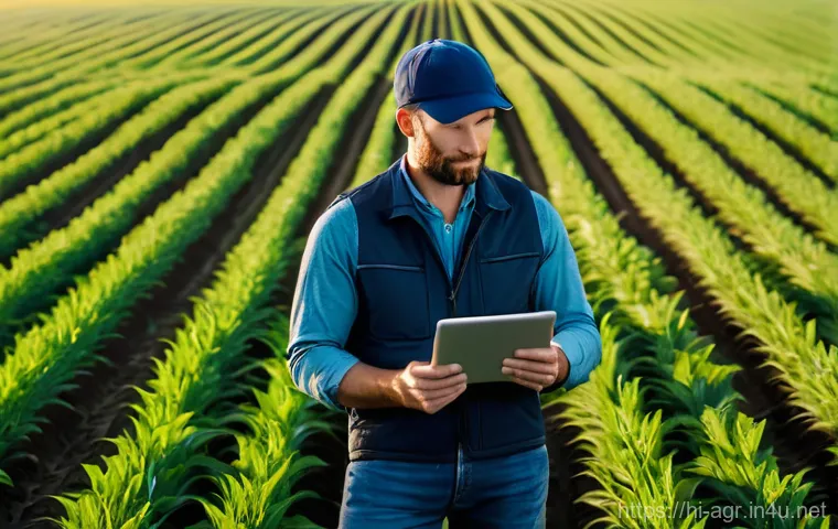 농업기술 자격증 학습의 어려움 극복법 - Image Prompt 1: Drone-Assisted Crop Monitoring**