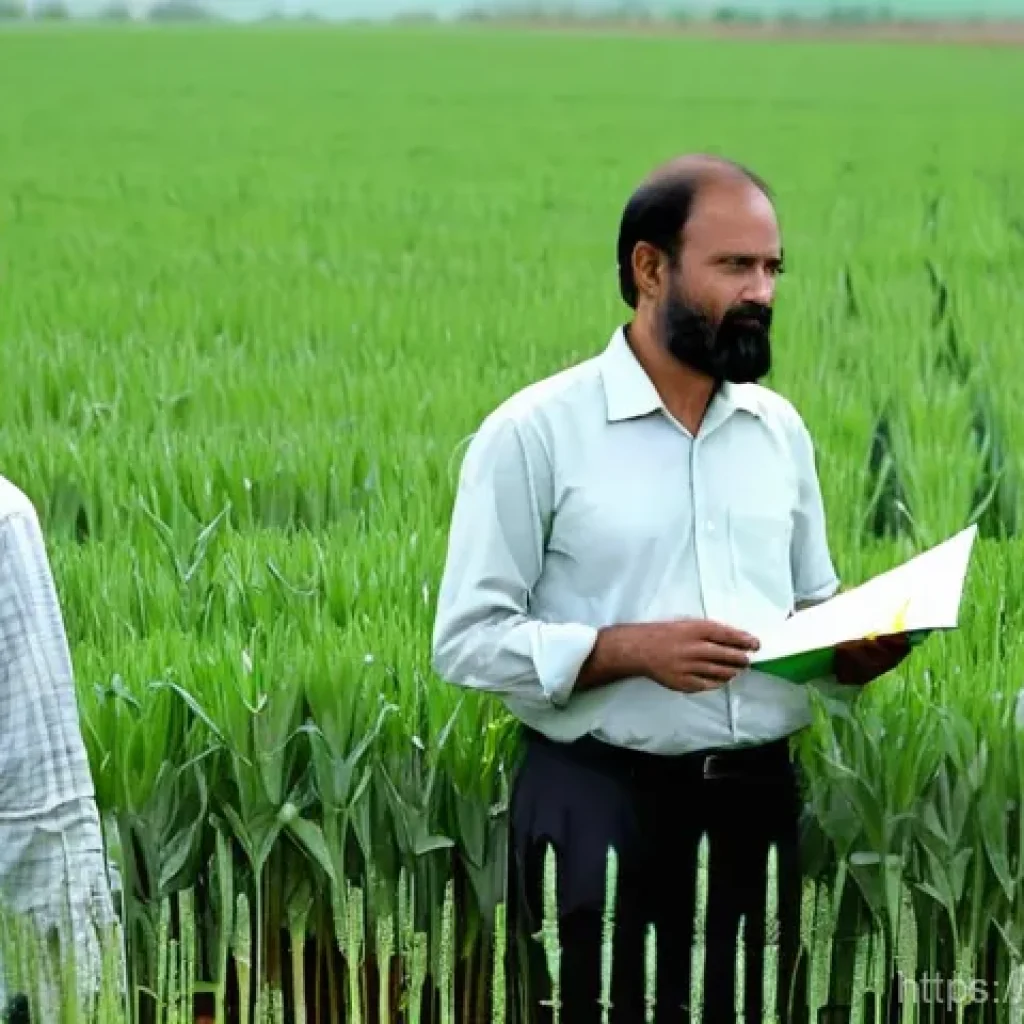 농업기술 자격증을 활용한 컨설팅 사례 - A dynamic scene featuring a knowledgeable male agricultural consultant, in his late 30s, wearing a c...