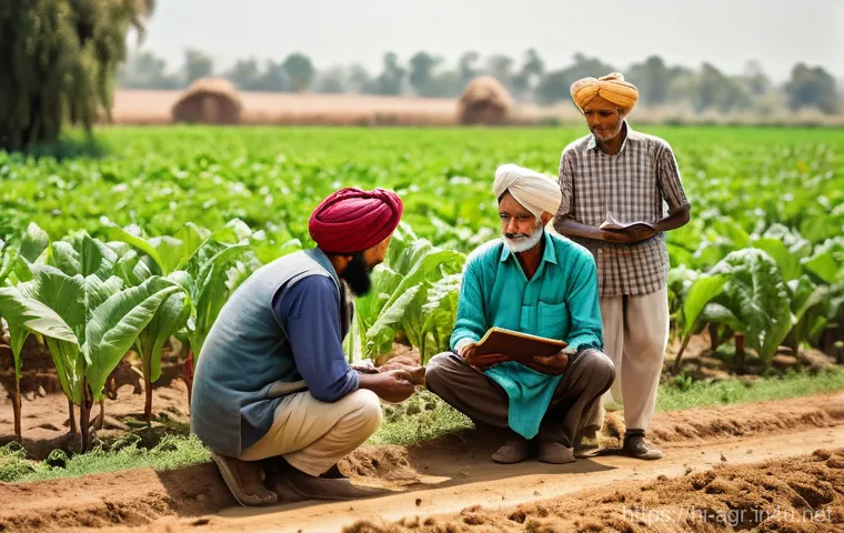 농업기술 관련 직무 스트레스 관리 - **Prompt 1: A Balanced Farmer's Digital Day**
    "A serene, middle-aged Indian farmer, dressed in t...