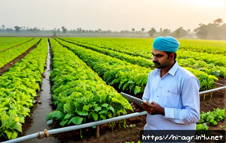 농업기술 취업 희망자 가이드 - Photorealistic Indian young agricultural job seeker in clean practical field clothing, standing besi...